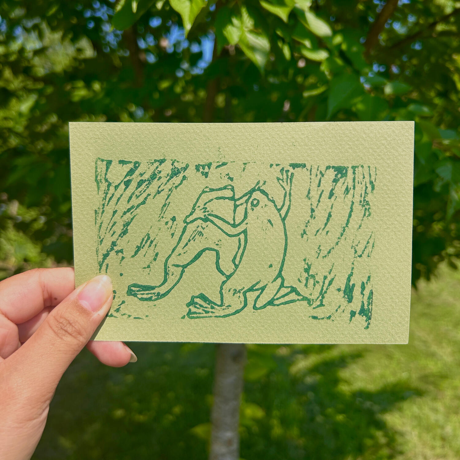 Hand-carved Linoleum Print